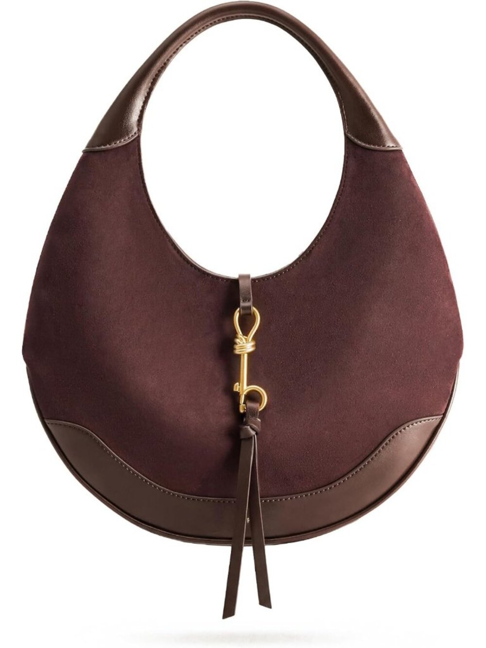 Chic Faux Suede Crescent Hobo Bag for Women - Stylish & Versatile Handbag